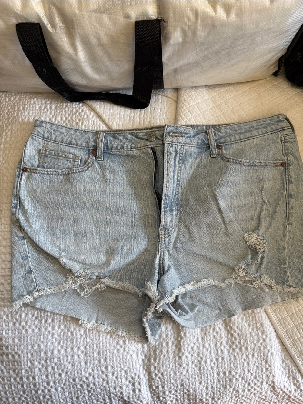 Old Navy Light Blue Distressed Denim Cutoff Shorts
